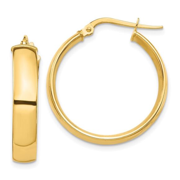 Kazi Luxury 14k Yellow Gold High Polished 5mm Hoop Earrings